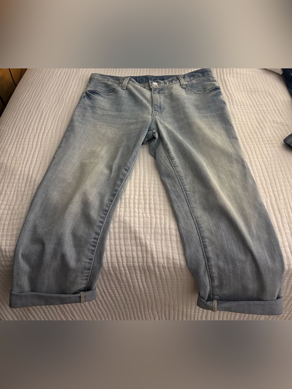 Calvin Klein Jeans Light Wash Cropped Denim with Rolled Ankles